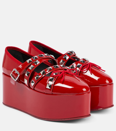 Noir Kei Ninomiya X Repetto Studded Platform Flats In Red