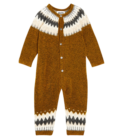 Molo Baby Frej Wool-blend Jumpsuit In Brown