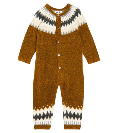 Molo Babies' Frej羊毛混纺连身裤 In Brown