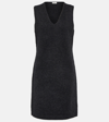 Vince Wool-cashmere Halter Mini Sweater Dress In Grey