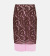 Dries Van Noten Women's Slacy Lace Pencil Skirt In Pink