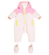 Marc Jacobs Baby Girls Pink Padded Logo Snowsuit In Pink