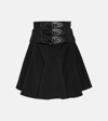 ALAÏA BELTED WOOL MINISKIRT