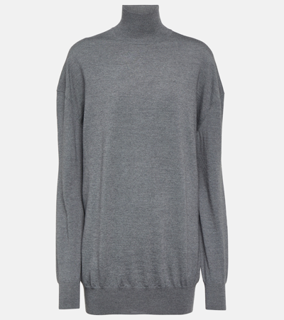 Khaite Delilah Oversized Wool-blend Sweater In Sterling