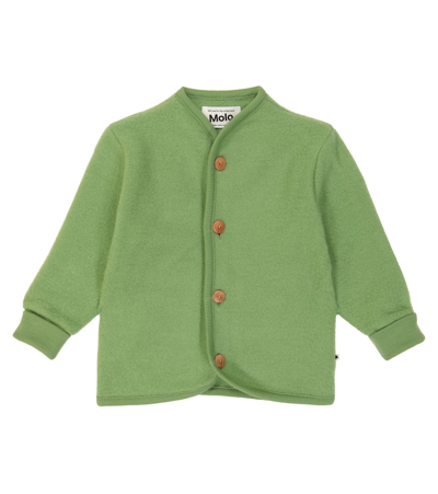 Molo Baby Umber Wool Cardigan In Green