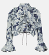 Vivienne Westwood Heart Floral Ruffled Cotton Blouse In Blue