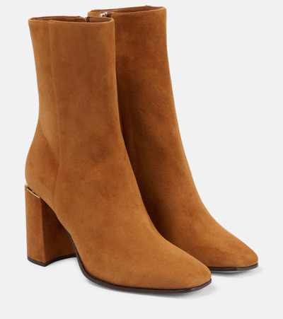 Jimmy Choo Loren 85 Suede Ankle Boots In Brown