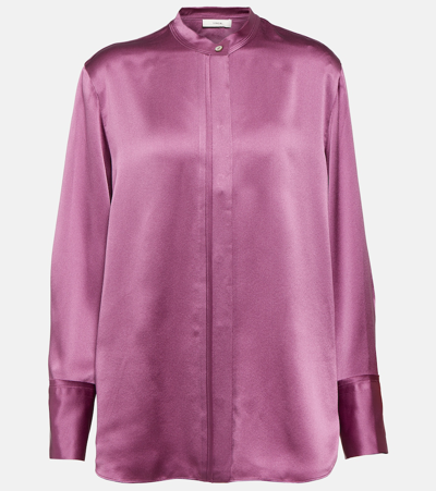 Vince Silk Blouse In Purple