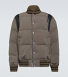 SACAI LEATHER-TRIMMED PADDED BOMBER JACKET