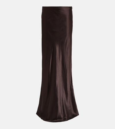 Ann Demeulemeester Satin Maxi Skirt In Purple