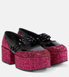 Noir Kei Ninomiya Glitter-embellished Loafers In Black X Red