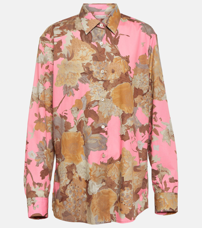 Dries Van Noten Clavelly Printed Cotton Poplin Shirt In Multicoloured