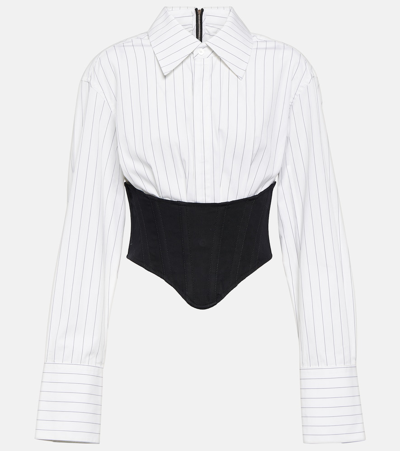 Dion Lee Corset Striped Cotton Shirt In Multicoloured