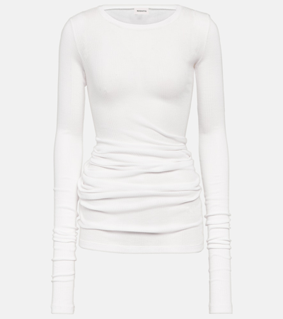 Khaite Lenora Cotton-blend Top In Beige