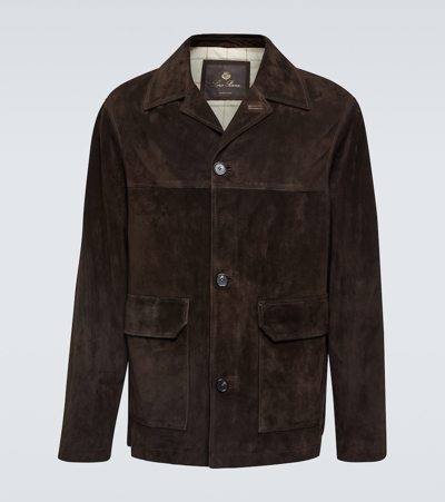 Loro Piana Suede Jacket In Brown