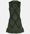 Alaïa Snake-effect Knit Minidress In Green