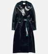 Alaïa Alaia Womens Bleu Petrole Double-breasted Notched-lapel Regular-fit Wool-blend Trench Coat