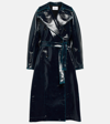 Alaïa Alaia Womens Bleu Petrole Double-breasted Notched-lapel Regular-fit Wool-blend Trench Coat In Blue