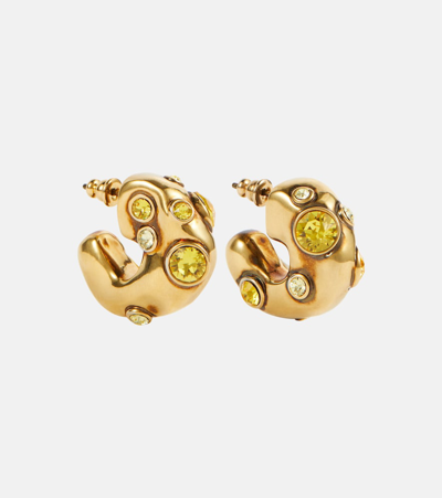 Dries Van Noten Embellished Hoop Earrings In Gold