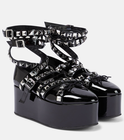 Noir Kei Ninomiya X Repetto Studded Platform Flats In Black