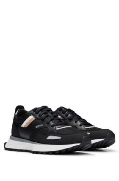 Hugo Boss Running-style Trainers With Eva-rubber Outsole In Black
