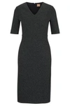 HUGO BOSS EXTRA-SLIM-FIT DRESS WITH WOVEN STRUCTURE