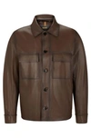 HUGO BOSS REGULAR-FIT JACKET IN HAND-WAXED NAPPA LEATHER