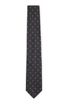 Hugo Boss Silk-jacquard Tie With Modern Pattern In Black