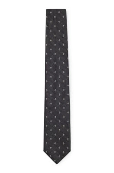 Hugo Boss Silk-jacquard Tie With Modern Pattern In Black