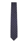 Hugo Boss Silk-jacquard Tie With Modern Pattern In Dark Blue