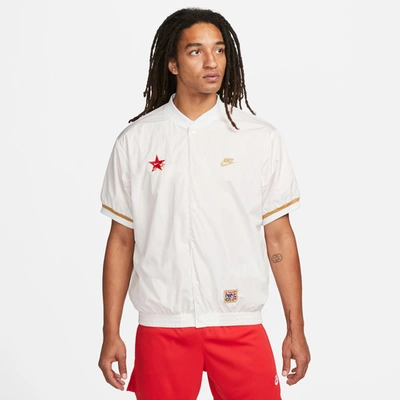 Nike Mens  Au Short Sleeve Warm-up Top In Summit White/red