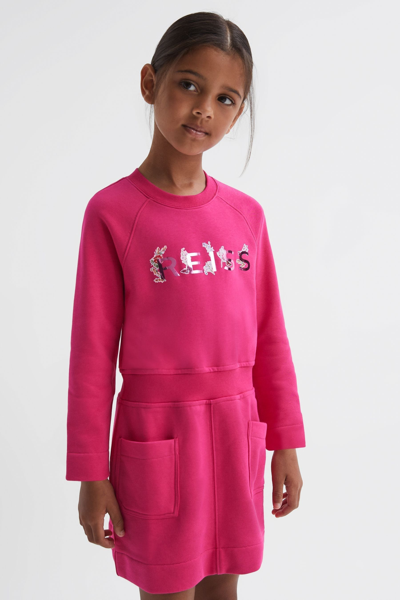 Reiss Kids' Janine - Pink Senior Sweatshirt Dress, Uk 11-12 Yrs