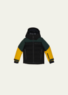 Moncler Boy's New Montmiral Color Block Jacket In Black