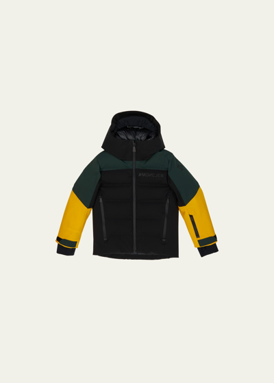 Moncler Kids' Boy's New Montmiral Color Block Jacket In Black