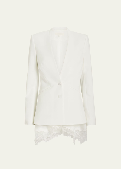 Simkhai Allie Lace-trimmed Crepe Blazer In White