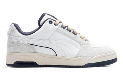 Pre-owned Puma Slipstream Lo Service Line In White/new Navy