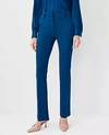 Ann Taylor The Sophia Straight Pant In Knit Twill In Sea Storm