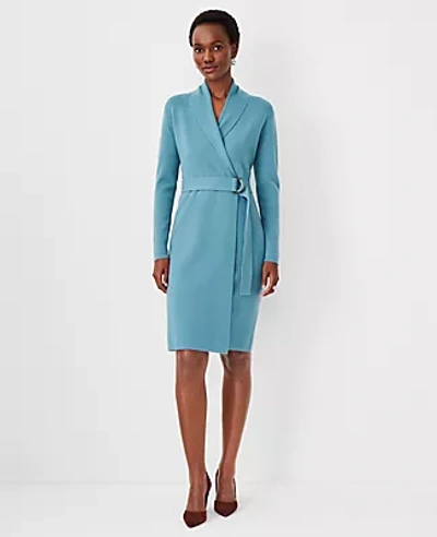 blue wrap sweater dress Long Sleeve Navy Blue Dress - Wrap Dress - Wrap Sweater Dress