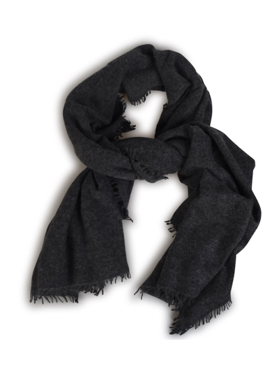 Mirror In The Sky Fringed Scarf In Charcoal
