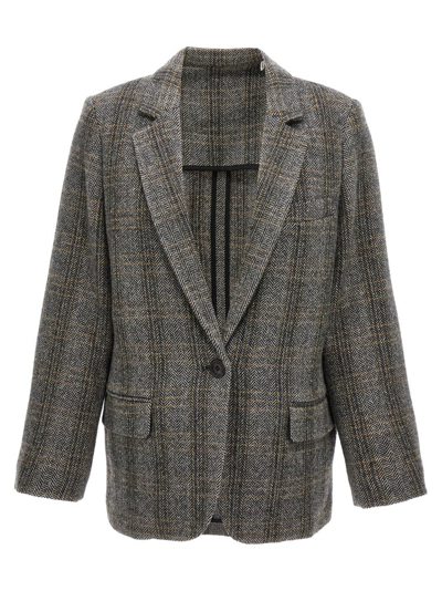 Isabel Marant Étoile Beige Single-breasted Checked Blazer In Neutrals