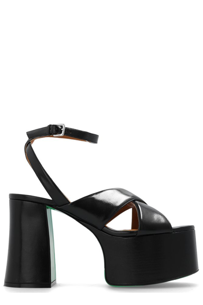 Marni Patent Leather Platform Sandals In Black