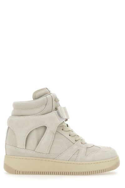 Isabel Marant Ellyn High Top Wedge Sneakers In Beige