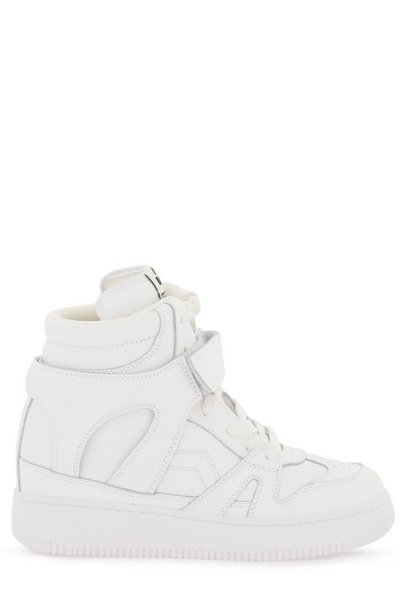 Isabel Marant Ellyn High Top Wedge Sneakers In White
