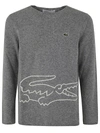 Comme Des Garçons Shirt X Lacoste Crew Neck Sweater In Grey