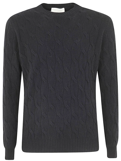Filippo De Laurentiis Royal Merino Round Neck Pullover In Black