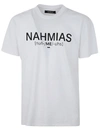 Nahmias Mens White Pronunciation Brand-print Cotton-jersey T-shirt In White