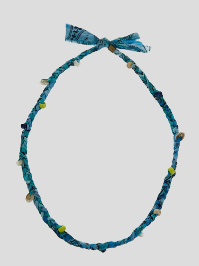 Alanui Bandana Necklace In Blueyellow