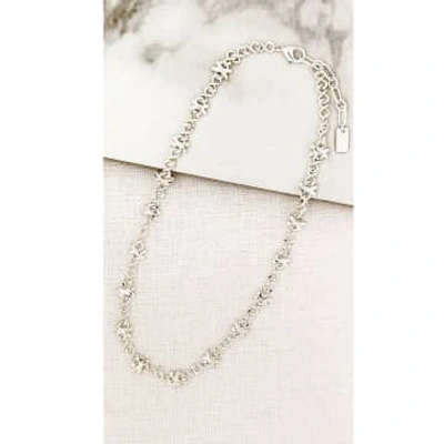 Envy X Chain Necklace Silver In Metallic