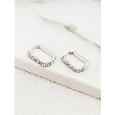 Envy Rectangle Earrings Silver In Metallic