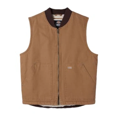 Dickies Gilet Duck Canvas Uomo Stone Washed Brown
